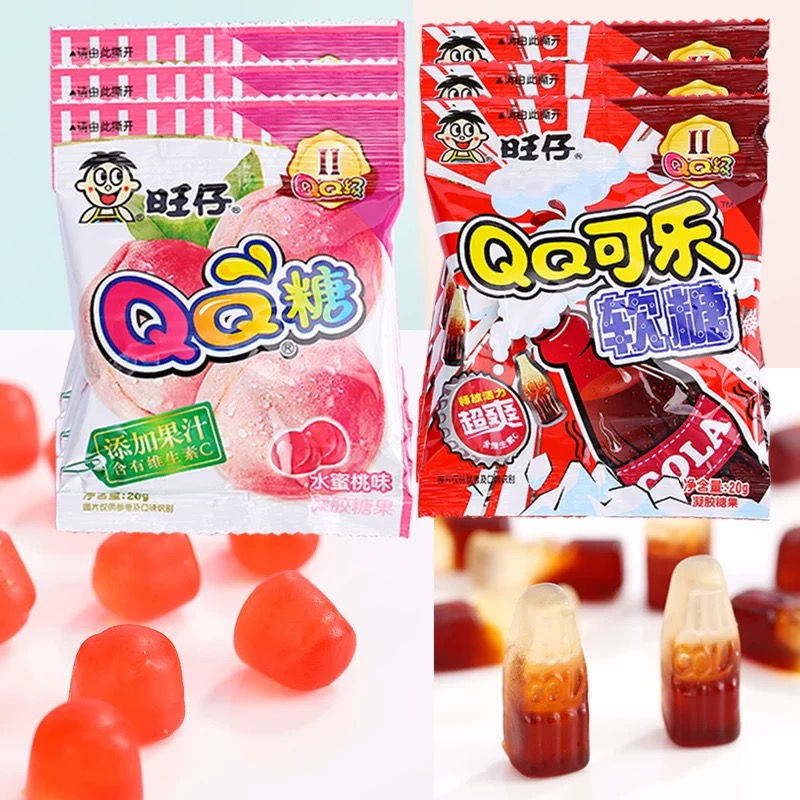 【专】南家糖摆子×2咪咕×1 旺仔QQ糖可乐味20g*5包- 华姐零食铺